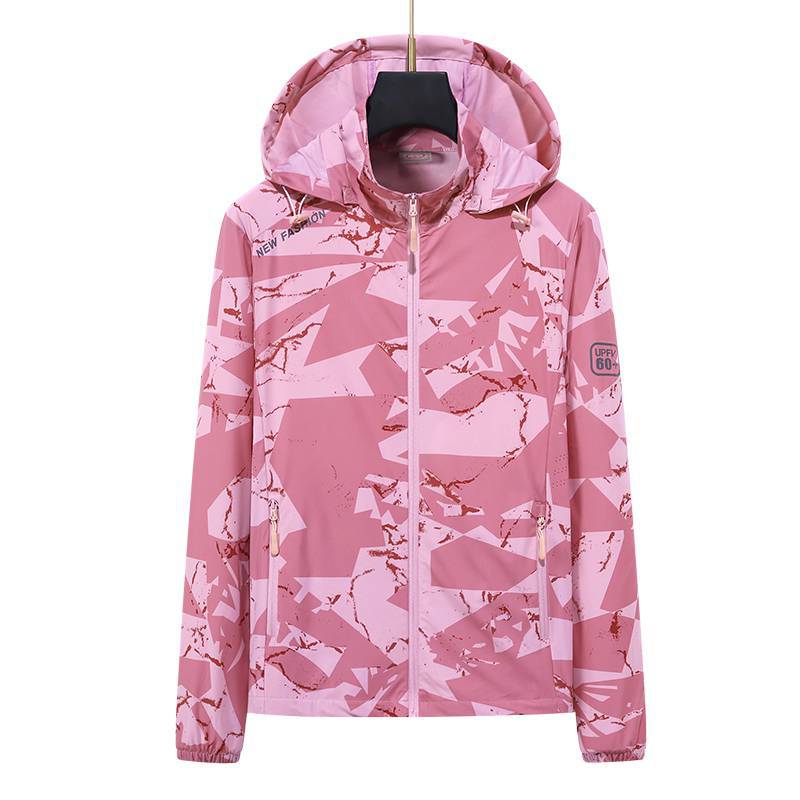 Outdoor Couple Camouflage Sun Protection Clothing Men's and Women's Nylon Ice Silk Wind Shield UV Protection High Elasticity Printable Logo
