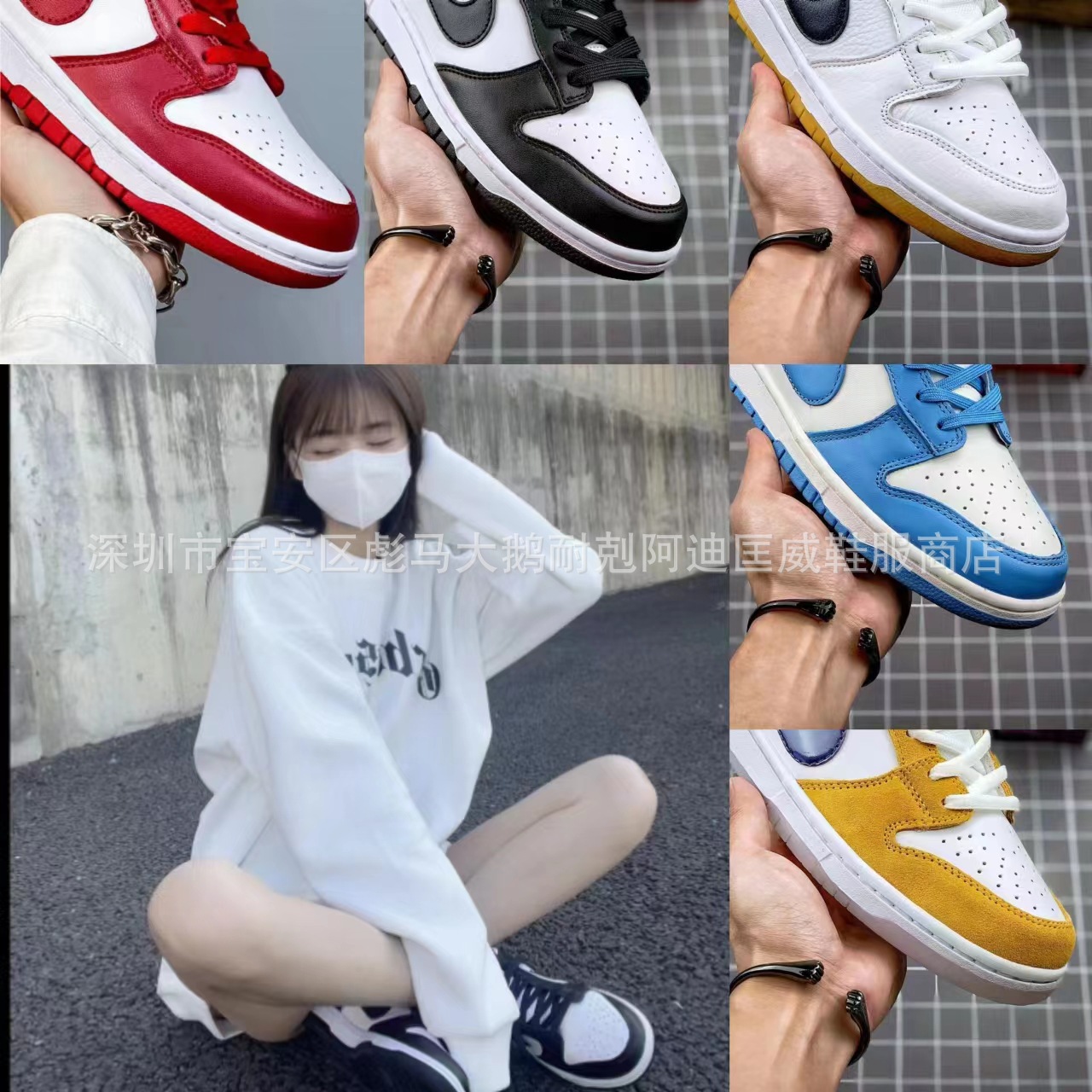 dunk熊猫莆田鞋sb影子灰高版本空军一号低帮情侣小白鞋 aj1篮球鞋