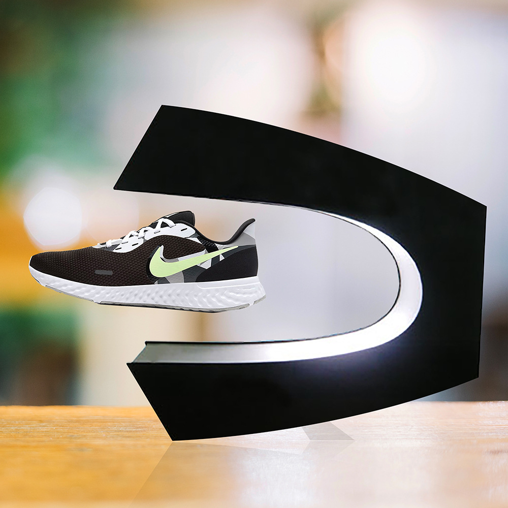 磁悬浮展示架c型创意凌空自转悬浮鞋定制产品