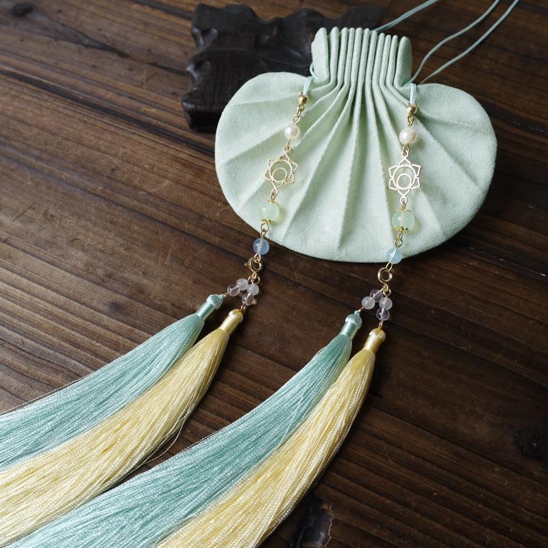 等香来西江月慢 古风汉服荷包配饰古法腰圆香包流苏抽绳腰佩香囊