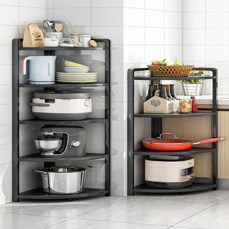 Kitchen Corner Shelf Corner Tripod Kitchenware Storage Rack Pot Rack Floor Multi-Layer Cookware Storage Rack