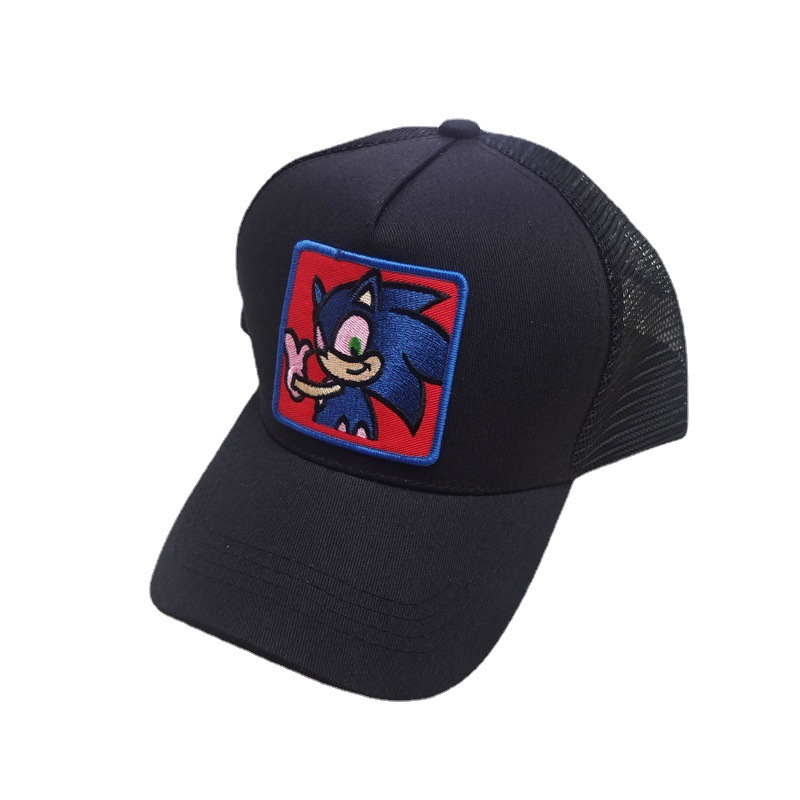 Cross-Border Hedgehog Sonic Embroidered Baseball Cap Patch Sonic the Hedgehog Breathable Net Cap Men's and Women's Elf Peaked Cap