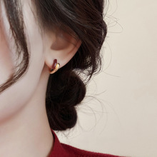 红色气质高级耳环2024年新款爆款耳钉女小众设计时尚耳扣秋冬耳饰