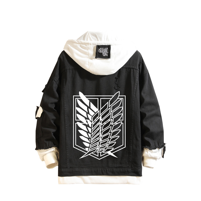 进击的巨人周边衣服动漫外套自由之翼日系兵长三笠牛仔外套春装