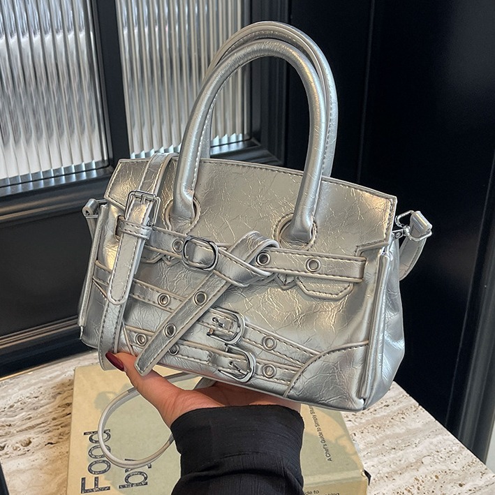 大容量铂金包包女2024跨境新款高级质感复古手提包时尚单肩斜挎包