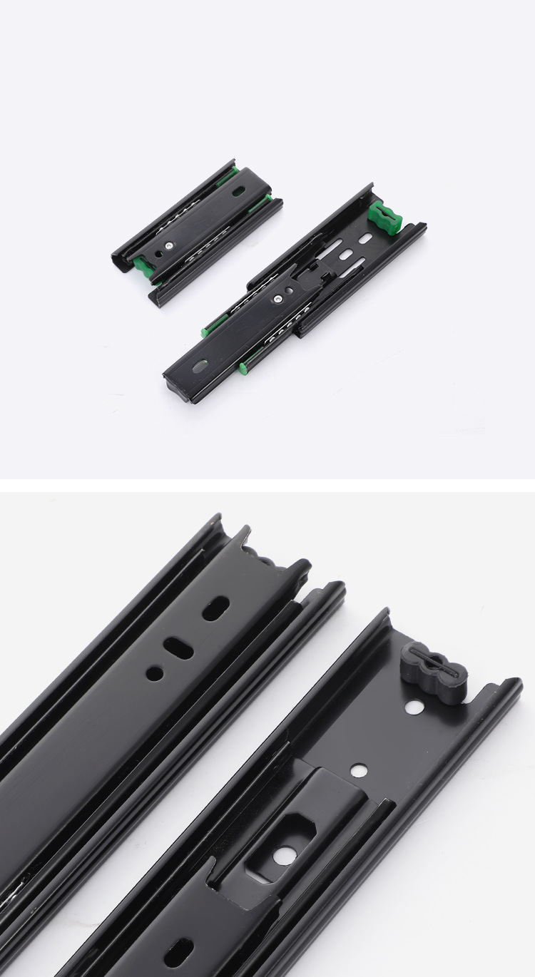 加厚4511抽屉滑轨 冷轧钢抽屉滑道导轨 三节导轨衣橱轨道五金配件
