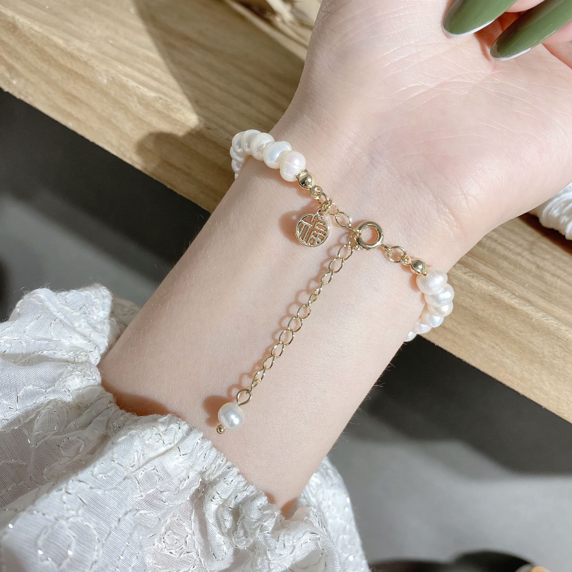 National Fashion Freshwater Pearl Lucky Bracelet Female Fashion Trending Hot Bracelet Personality All-Match Jewelry