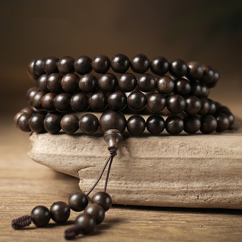 正区文莱沉香手串老料天然浮水沉香木佛珠念珠108念珠男文玩批发