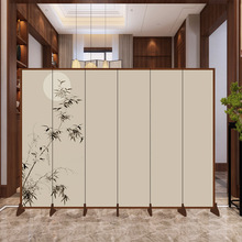 新中式屏风隔断办公室客厅餐厅酒店茶室遮挡简约现代折叠移动折屏