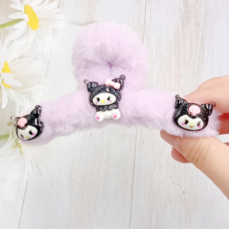 New Korean Style Cartoon Transparent Sanrio Plush Grip Female Cute Clow M Barrettes Student Headwear