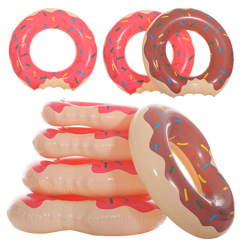 factory wholesale inflatable doughnut 60-120cm children‘s swimming ring cross-border hot selling inflatable swimming pool swim ring donut