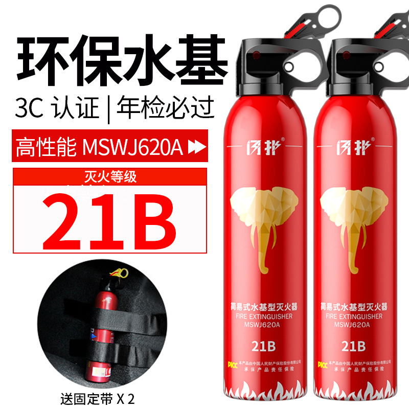 Vehicle-Mounted Water-Based Fire Extinguisher for Car Household Store Annual Inspection Private Car Small Portable Fire Fighting Equipment Special