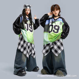 街舞儿童潮服元旦演出服男童酷帅红色套装hiphop女童架子鼓表演服