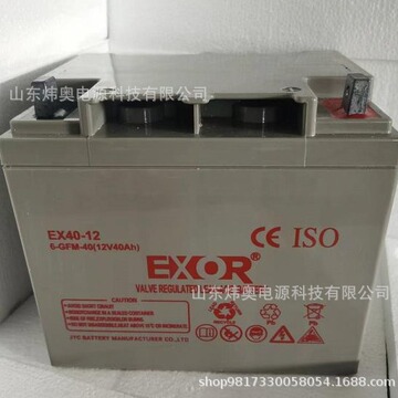 exor埃索蓄电池ex40-12 ex65 ex100 12v38ah 6gfm150 ex120 ex200