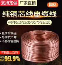 国标纯铜芯电缆线16平方高压接地线10平方软铜电线铜鼻子焊把线