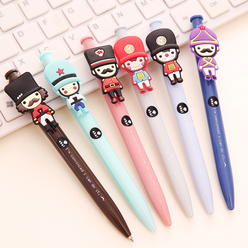 按压式卡通圆珠笔创意造型韩国可爱学霸专用油笔高档学生文具用品