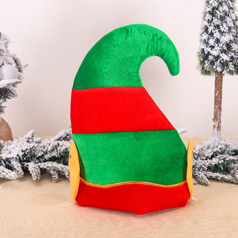 Christmas Party Decorations Elf Christmas Hat Christmas Elf Hat Clown Hat Ears Red Green Striped Hat