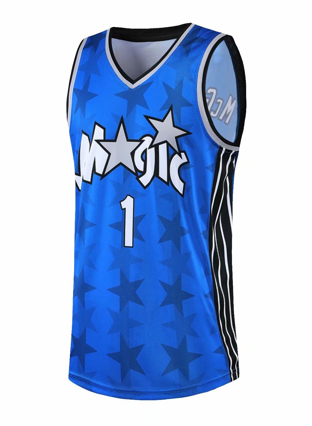 麦迪魔术1号球衣复古纪念篮球服套装男全身印数码印透气比赛队服