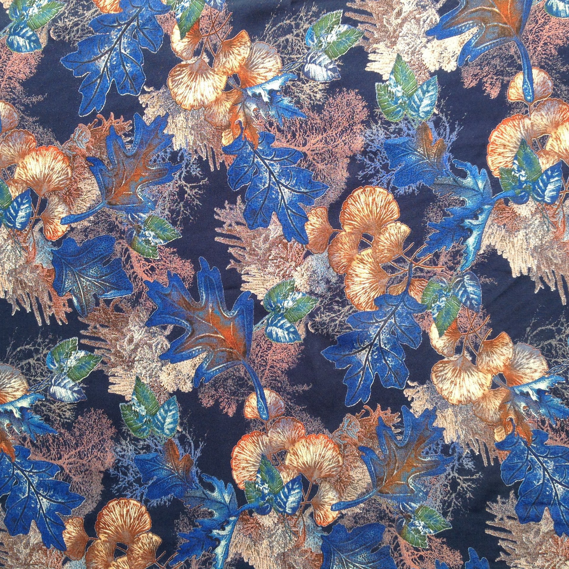 印花面料30s数码雕印人棉 人造棉雕印碎花 棉绸黑蓝色服装连衣裙