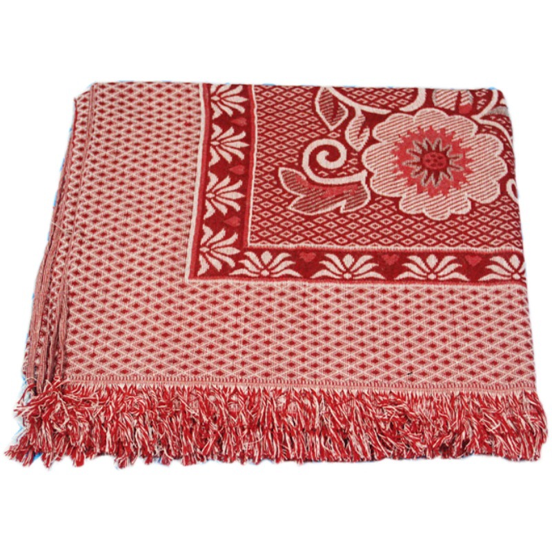 批发全棉线线毯床单老式全棉桌布夏季休闲针织毯加厚铺床双人纯棉