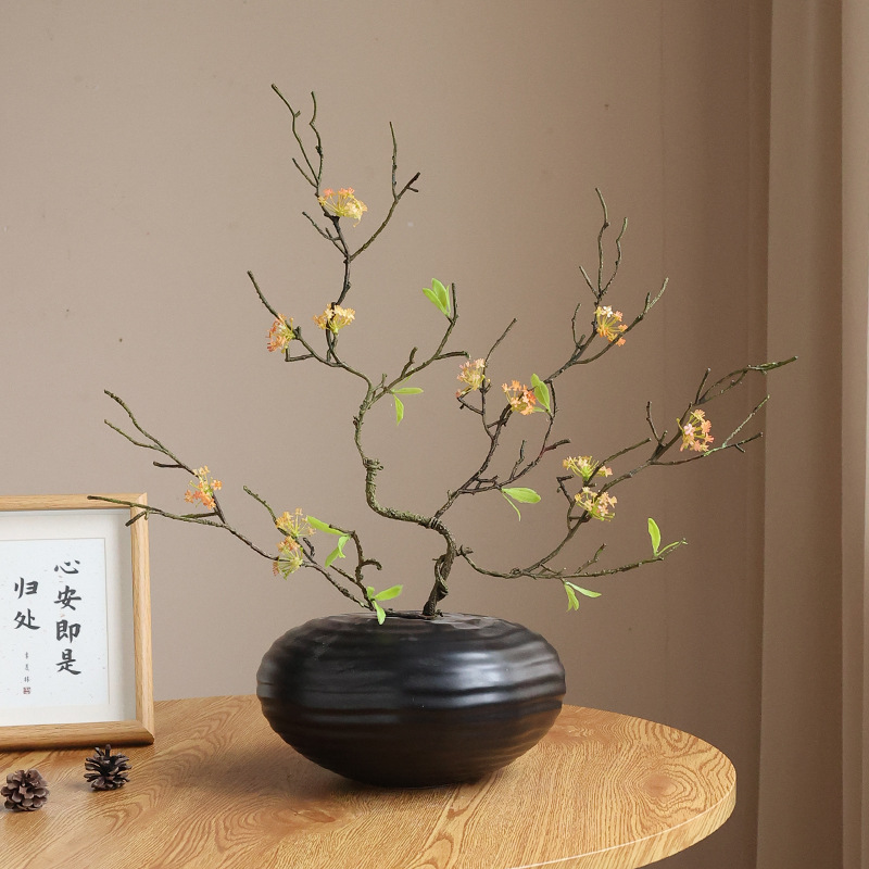 Chinese Pastoral Retro Simulation Dry Rod Pear Flower Branch Home Hotel Wedding Flower Arrangement Decoration Photography Props Wholesale