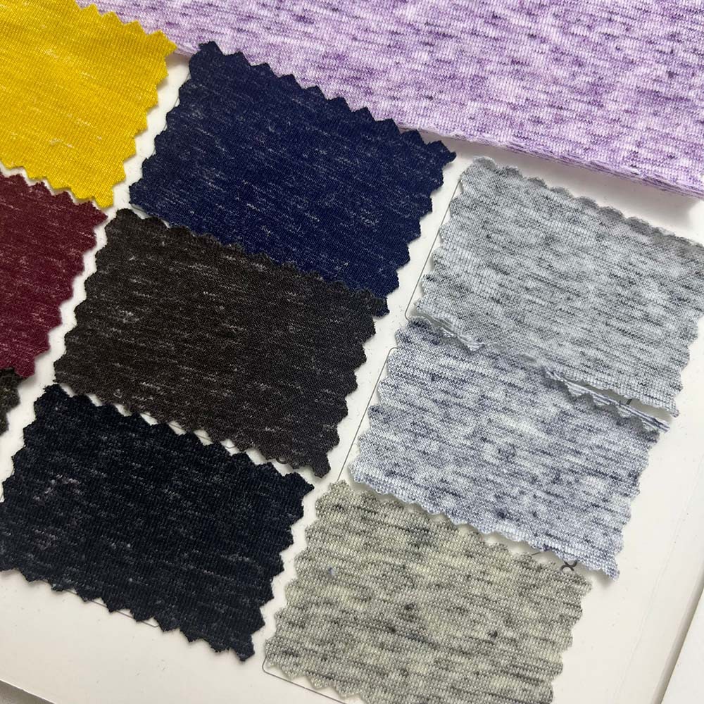 40s亚麻混纺汗布 200g彩棉色织单面 春夏服装亚麻t恤面料