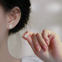 S925纯银花朵耳钉女小众设计气质简约耳环高级感个性轻奢耳饰品
