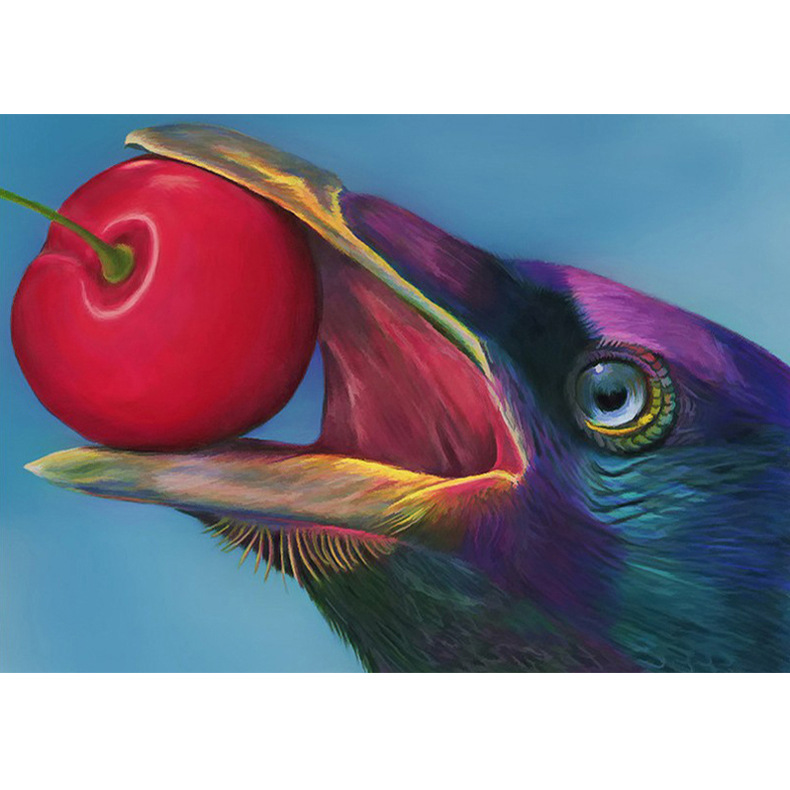 速卖通新款彩色乌鸦钻石画满钻贴钻客厅家居装饰挂画厂家直销批发