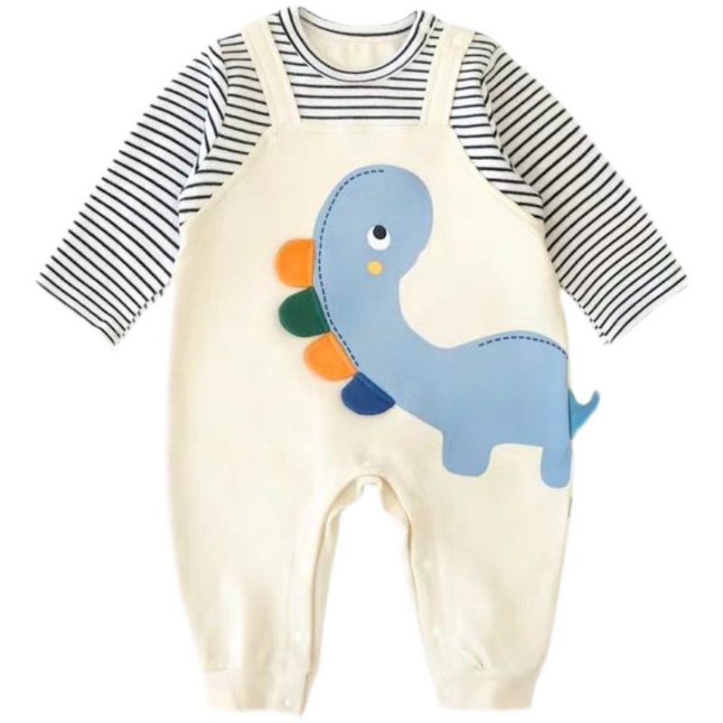 Baby Jumpsuit Spring and Autumn Newborn Long-Sleeved Men's and Women's Baby Cartoon Suit Spring Children Clothes Romper