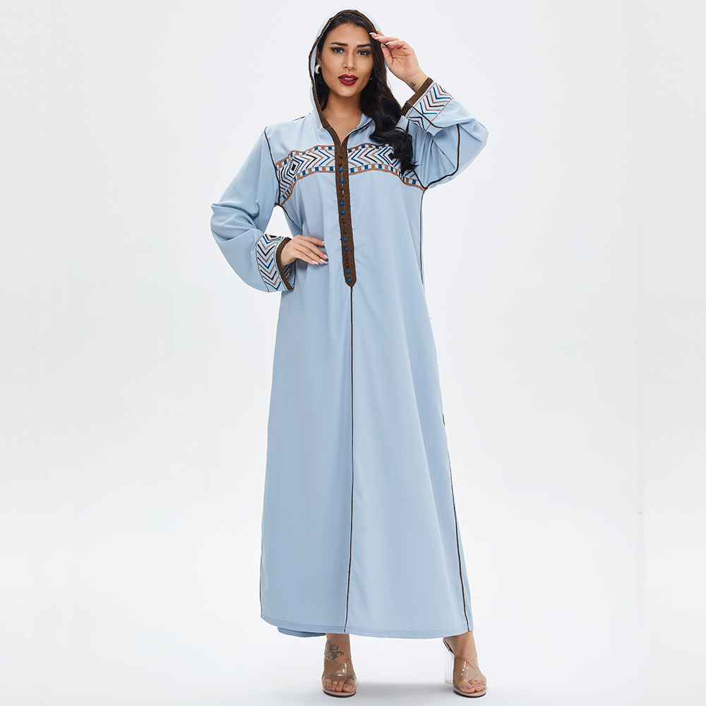 Cross-Border Dress Fashion Women's Wear Muslim Arab Dress Middle East Dubai Women Robe Maxi Dress