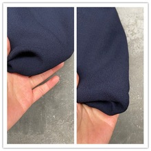 藏青色麻纱肌理日本产尾货粘胶混纺时装面料垂坠亲肤设计师布料
