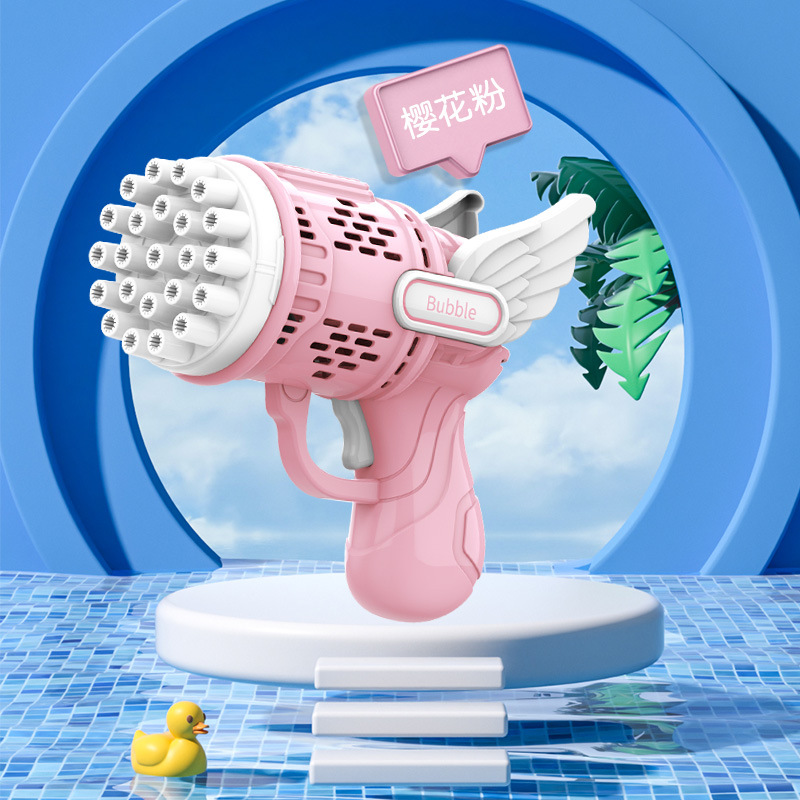 best-seller on douyin bubble machine electric children's toy angel bubble blowing gun factory direct sales plastic stall wholesale