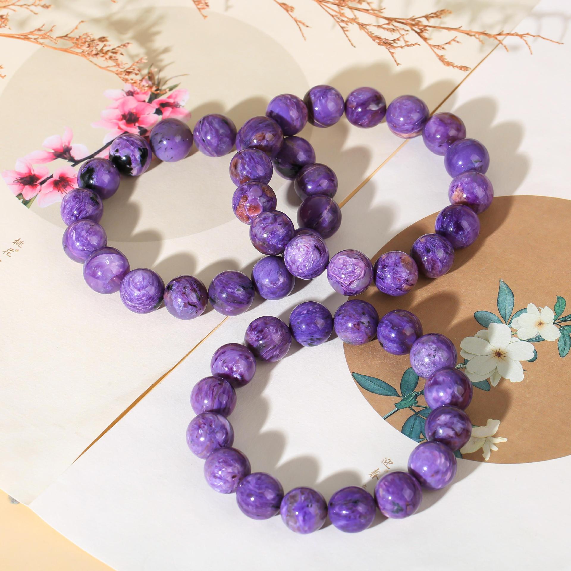 大颗粒紫龙晶手串高性价比无优化天然水晶手链巧恩珠宝厂家直批