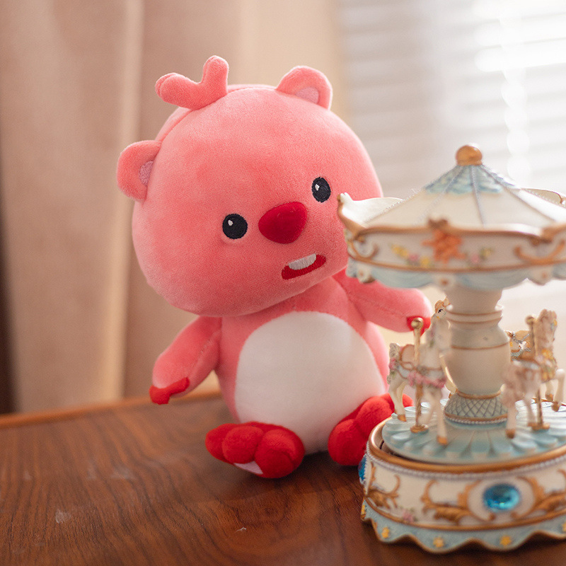 韩国小海狸露比公仔 可爱海狸毛绒玩具女孩陪伴布娃娃 摄影棚摆件