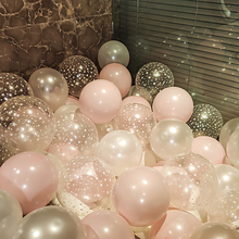 网红生日气球派对满天星透明印花气球结婚婚房婚礼装饰场景布北秦