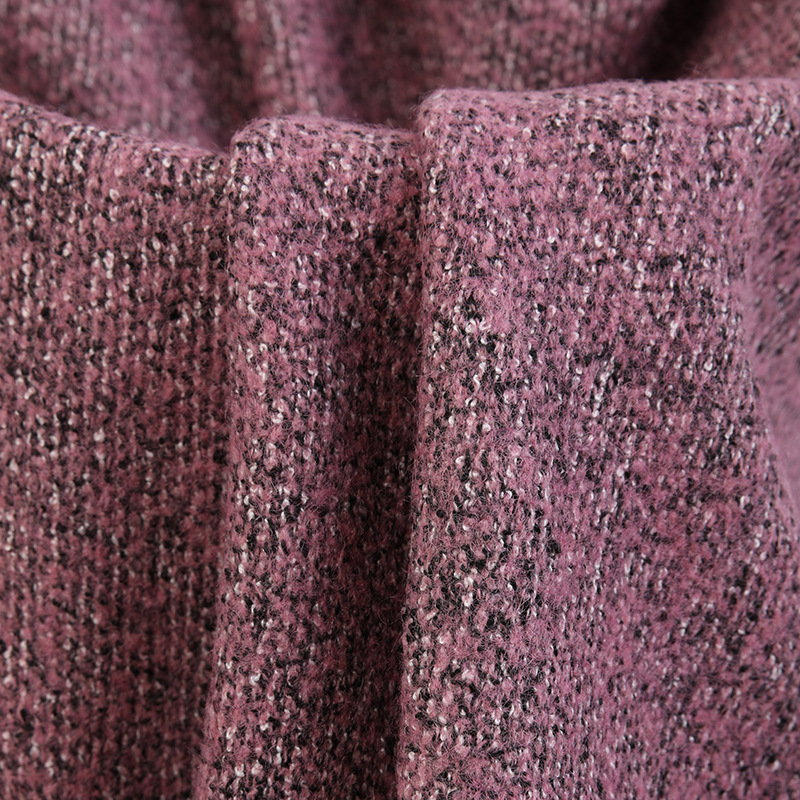 中老年针织大衣呢料 25羊毛粗花呢布料 三色巴马呢绒外套面料