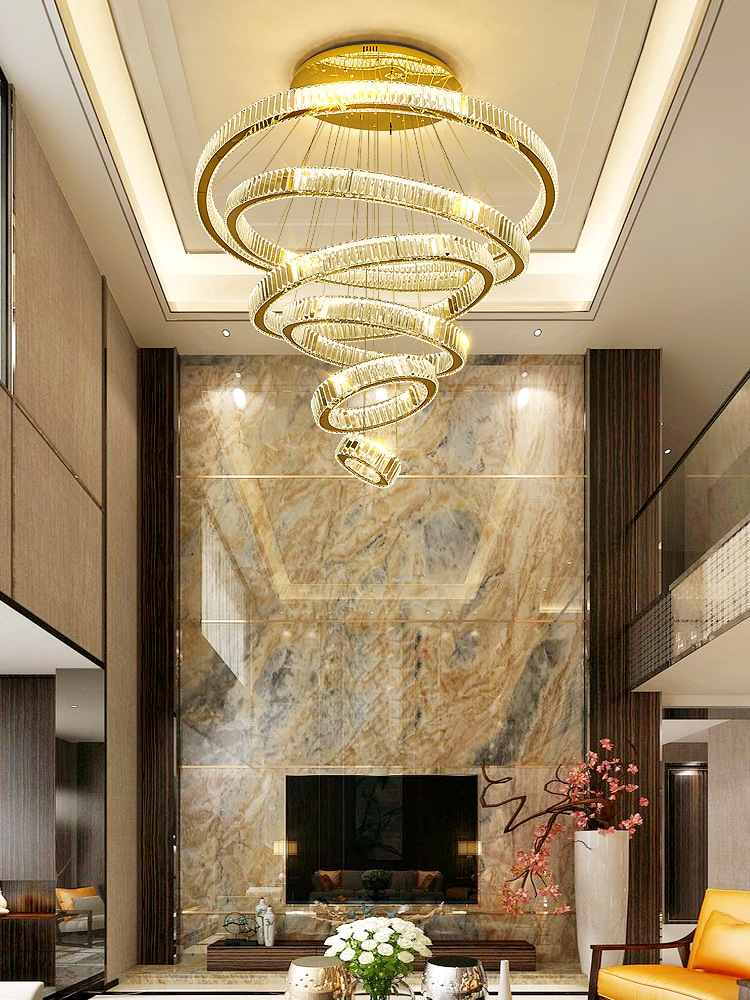 楼中楼客厅中空大灯别墅酒店复式楼跃层挑空大厅灯loft大堂吊灯