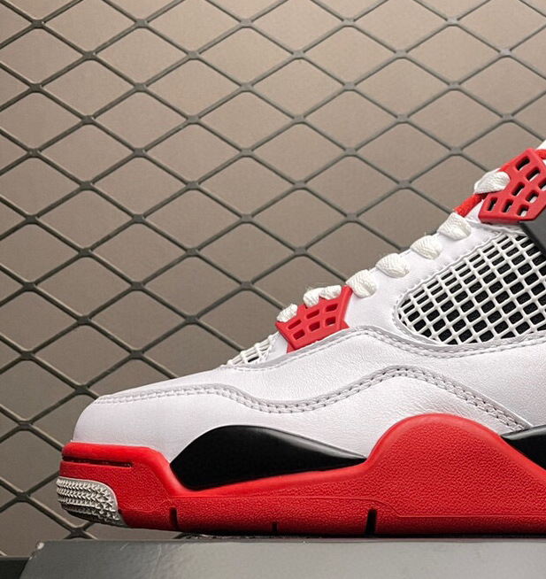 莆田纯原aj4火焰红 白红 中帮复古篮球鞋男女同款 dc7770-160