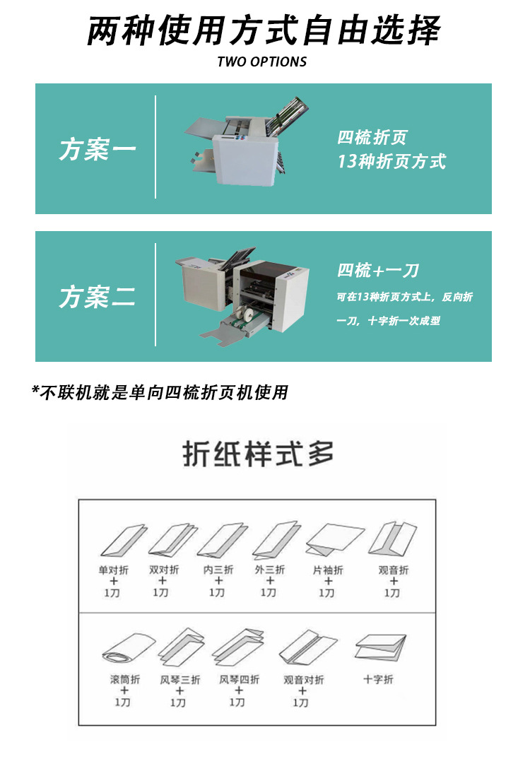 十字折纸机说明书纸张折叠机小型折页机连续式折纸机自动折纸机
