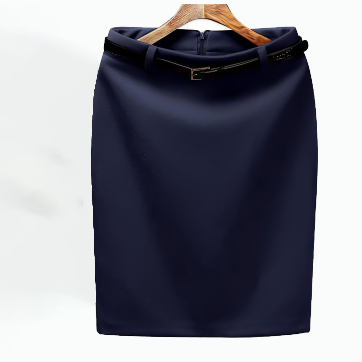 春夏秋季百搭经典新款职业装西装裙哔叽毛料后开叉中长修身半身裙