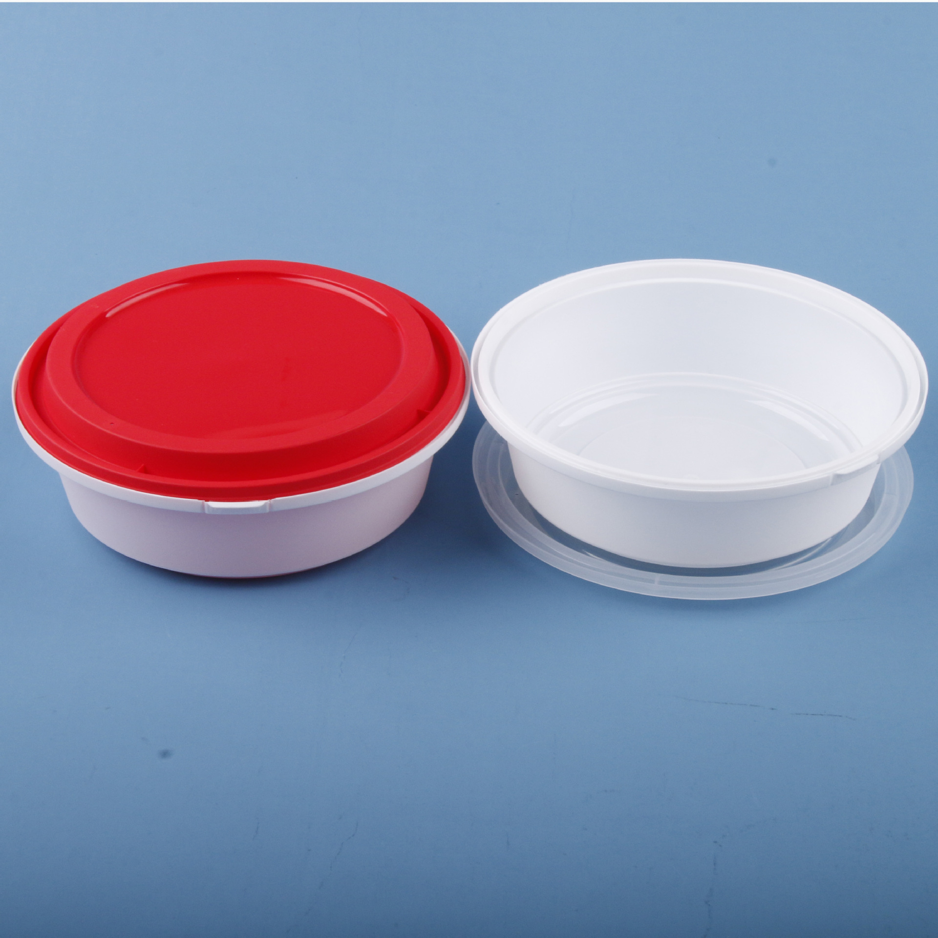 一次性圆形餐盒塑料碗外卖专用小碗菜烧仙草打包盒锁扣加厚圆碗