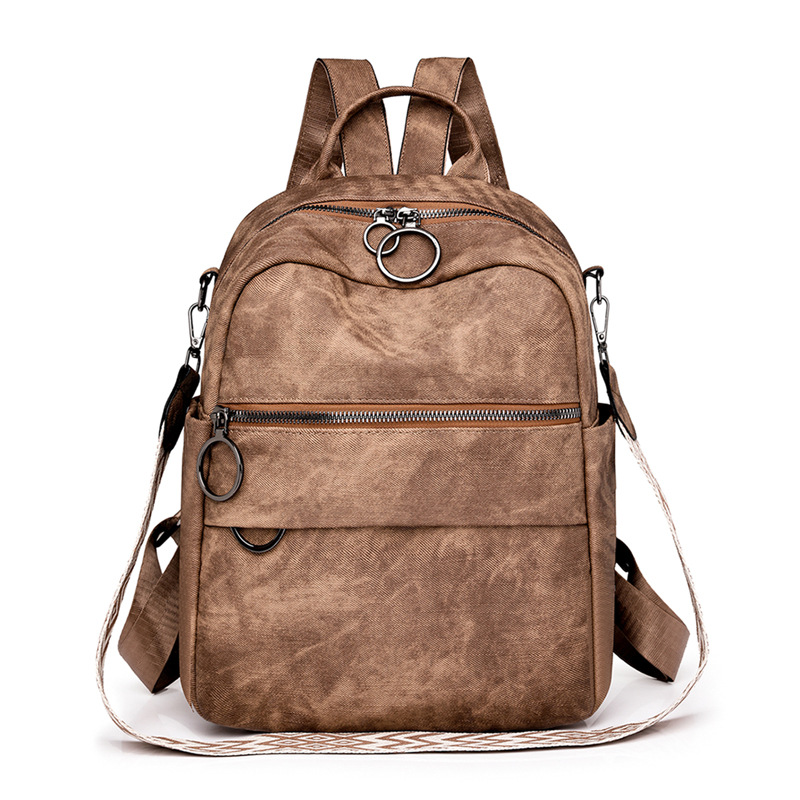 New Casual Solid Color Women's Backpack Simple Commute Travel Backpack