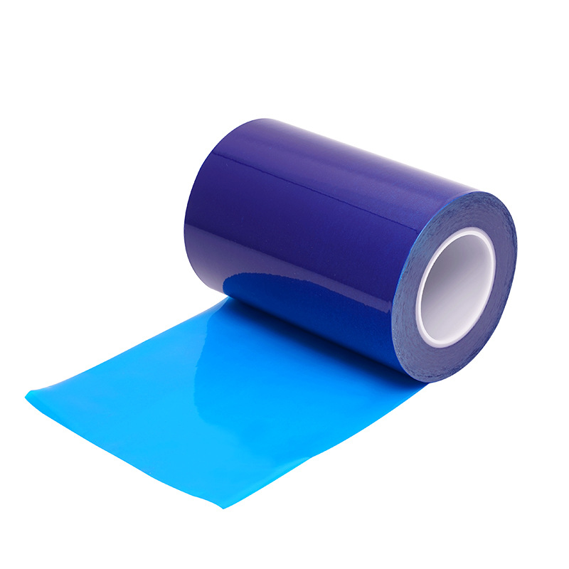 厂家PE蓝色保护膜直供 贴铝板保护膜 耐高温蓝色硅胶双层保护膜