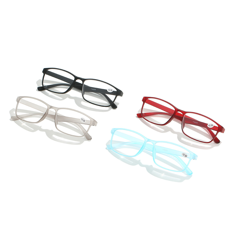 New Simple Frosted Transparent Plastic Tooth HD Presbyopic Glasses Men and Women Same Portable Full Frame Presbyopic Glasses Wholesale