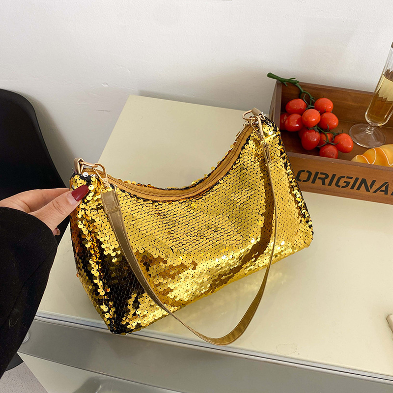 Cross-Border Bag for Women 2022 Summer New Mermaid Sequins Underarm Bag Laser Turning Piece Portable Crossbody Shoulder Bag