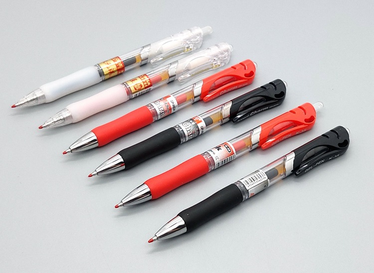 【k-35按动型中性笔】奥德美办公商务子弹头中性笔碳素水笔0.5mm