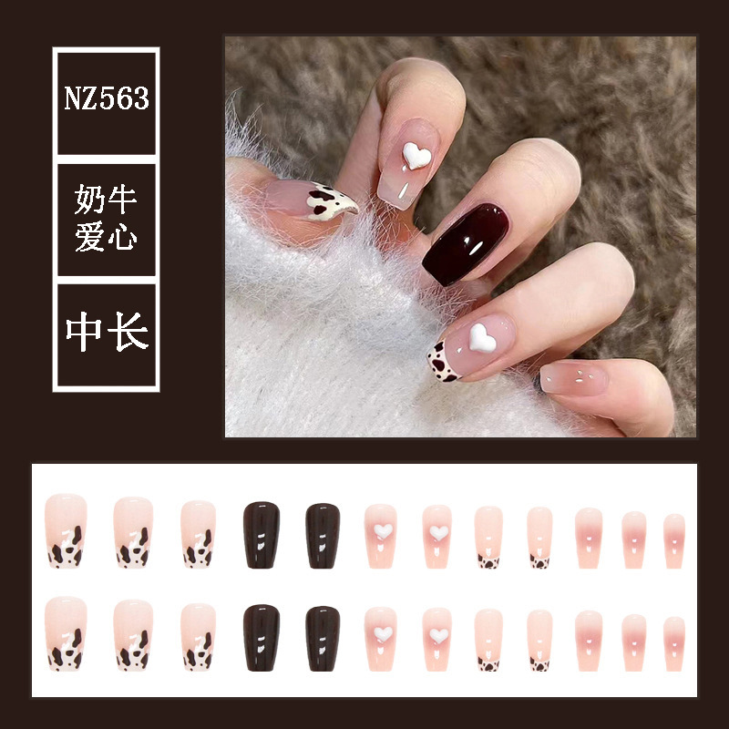 Stereo Rhinestone Wear Nail Tip Length Nail Stickers 2023 New Internet Celebrity Removable Fake Nail Patch Finished Product