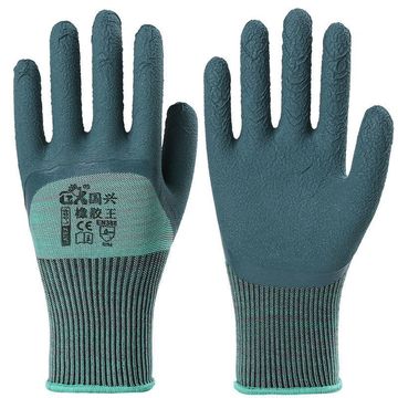 正品劳保手套耐磨工作防滑胶皮透气带胶工地户外干活防护手套批发