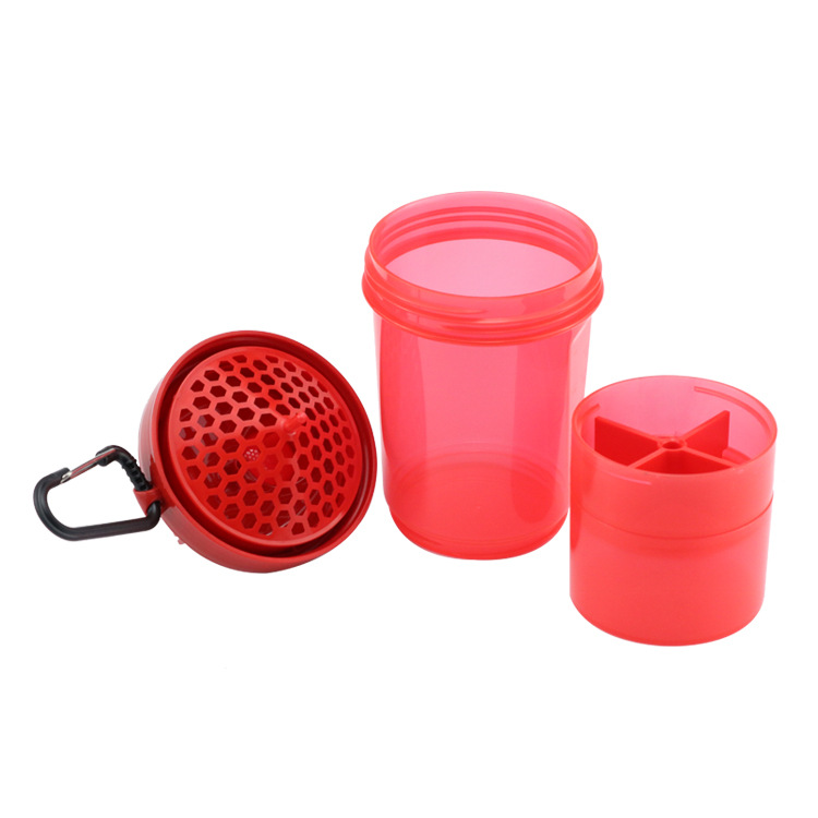 Creative Fitness Sports Shake Cup Handle Three-Layer Stirring Protein Powder Milkshake Plastic Shake Cup Can Be Customized