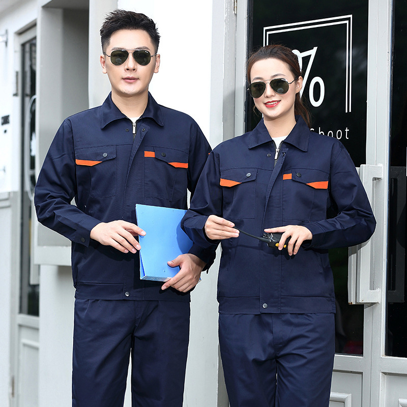 春秋长袖工作服男女套装耐磨工程维修工厂工人车间劳保服上衣工装